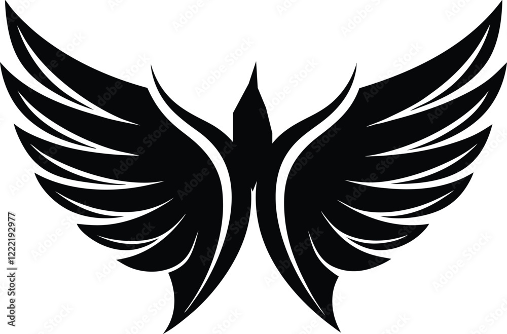 Obraz premium Bird wings silhouette, Bird wings vector art, Bird wings logo