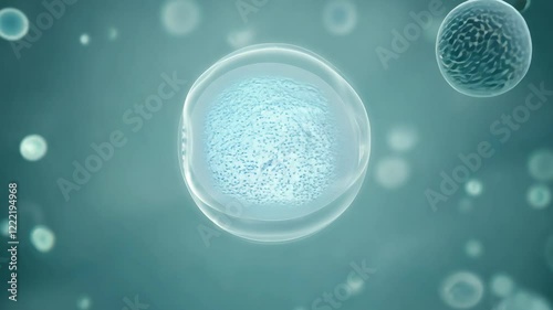 A close-up view of a glowing microscopic cell, showcasing intricate biological details and the wonders of cellular life.