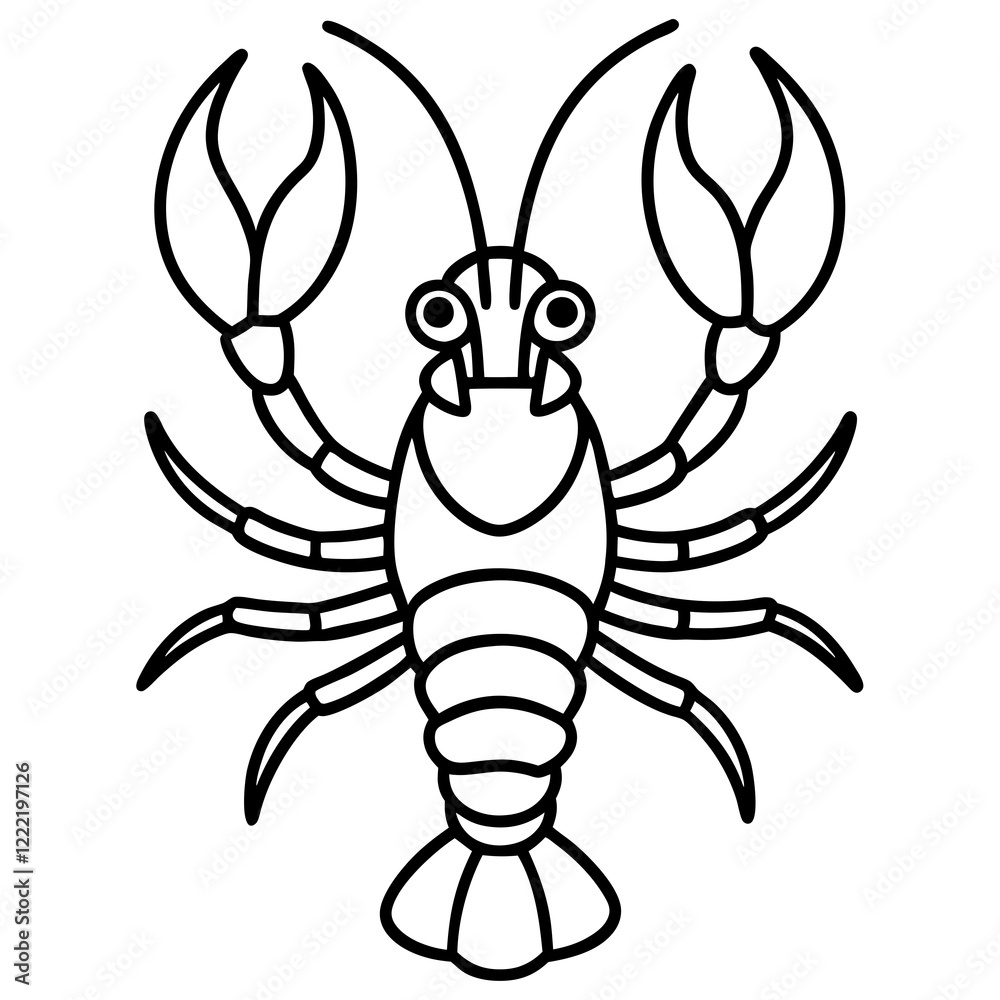 Lobster Outline Illustration Lobster Outline Illustration