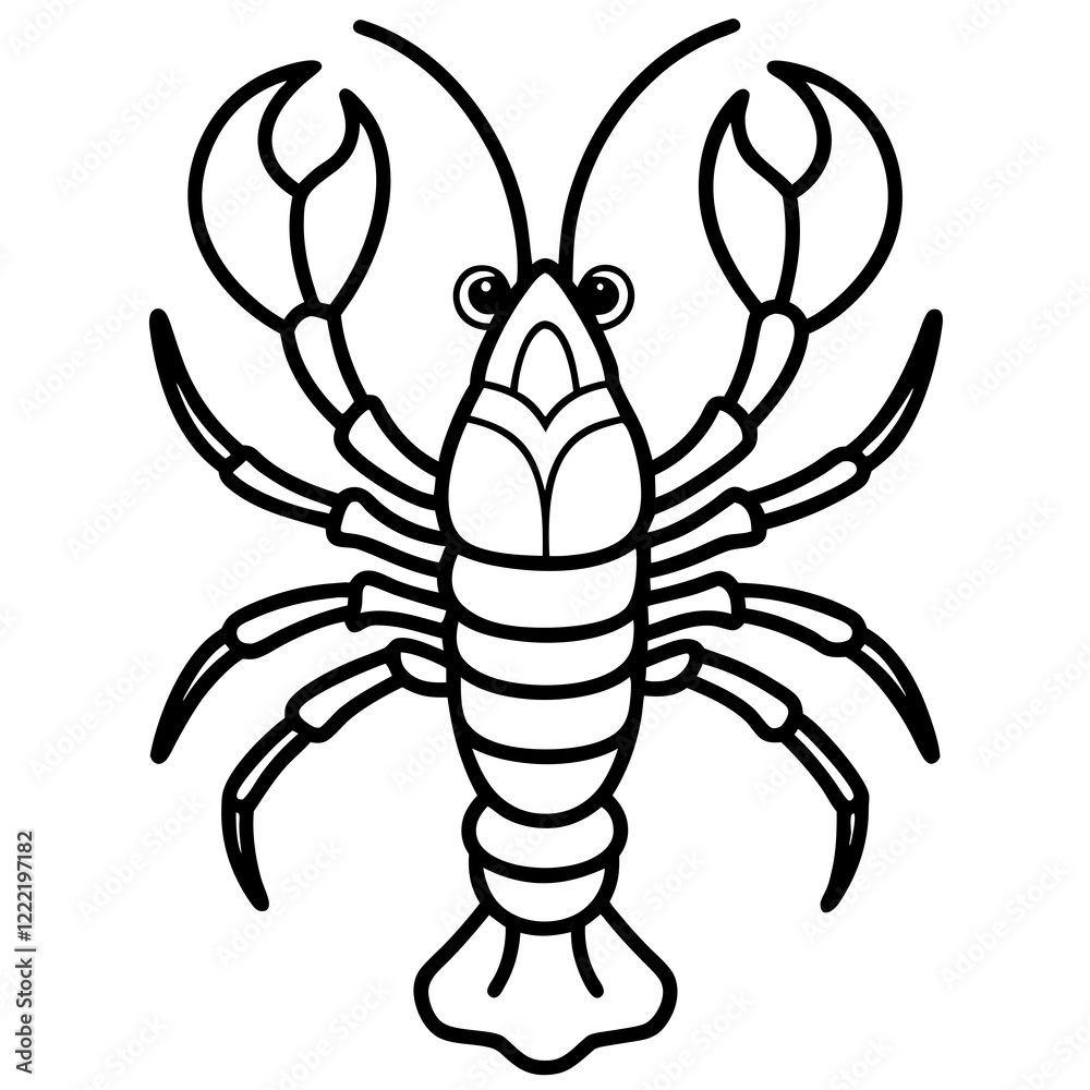 Lobster Outline Illustration Lobster Outline Illustration