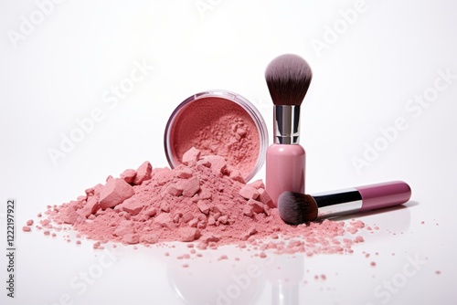 Cosmetics lipstick brush beauty product.