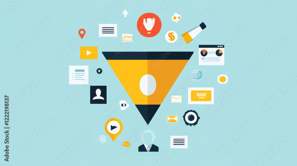 CRM banner. Concept of customer relationship management, marketing strategies and technologies for manage and development client interactions. Vector landing page with isometric illustration