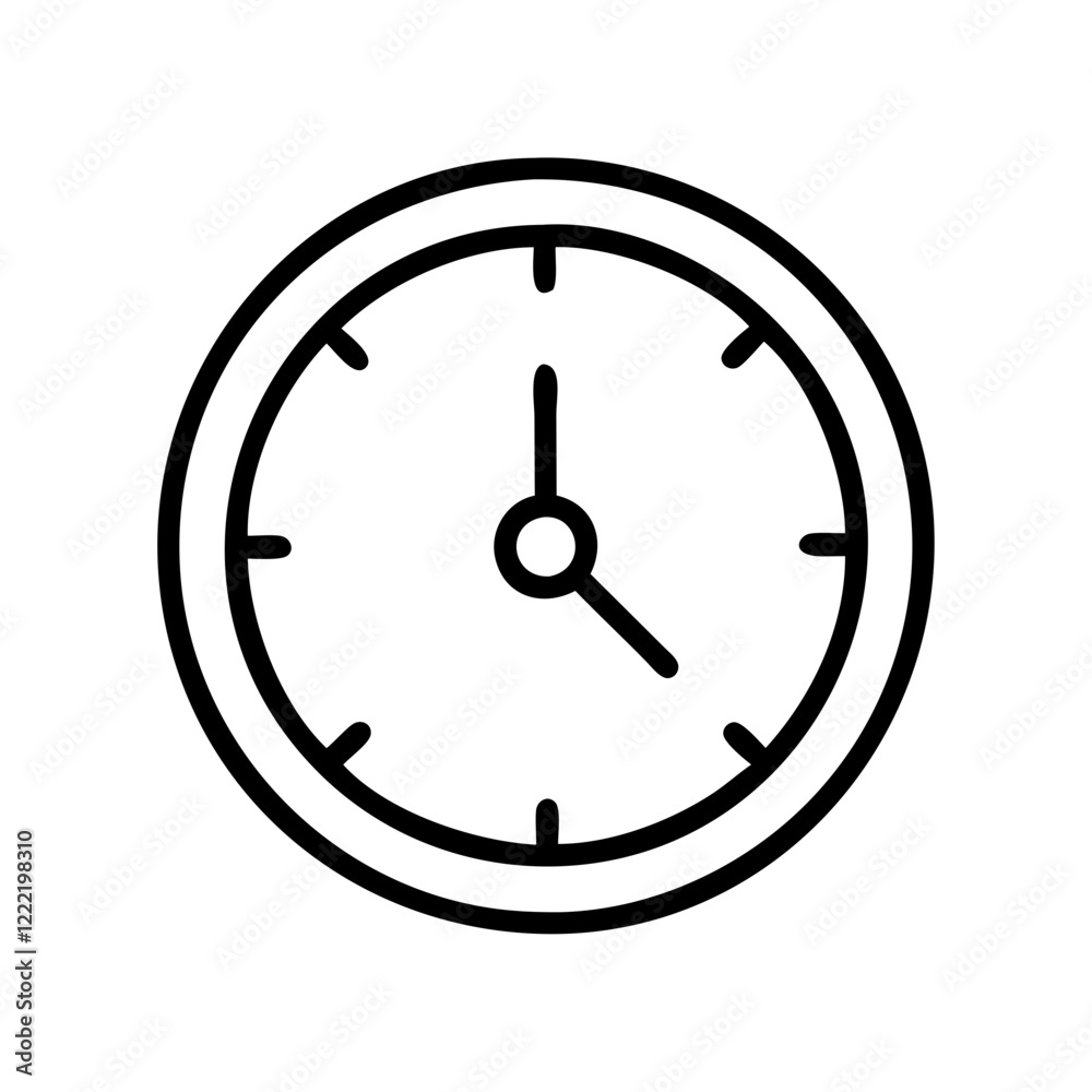 Clock face icon in minimalist design representing timekeeping and punctuality for schedules Clock face icon in minimalist design representing timekeeping and punctuality for schedules