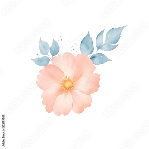 Watercolor pink flowers