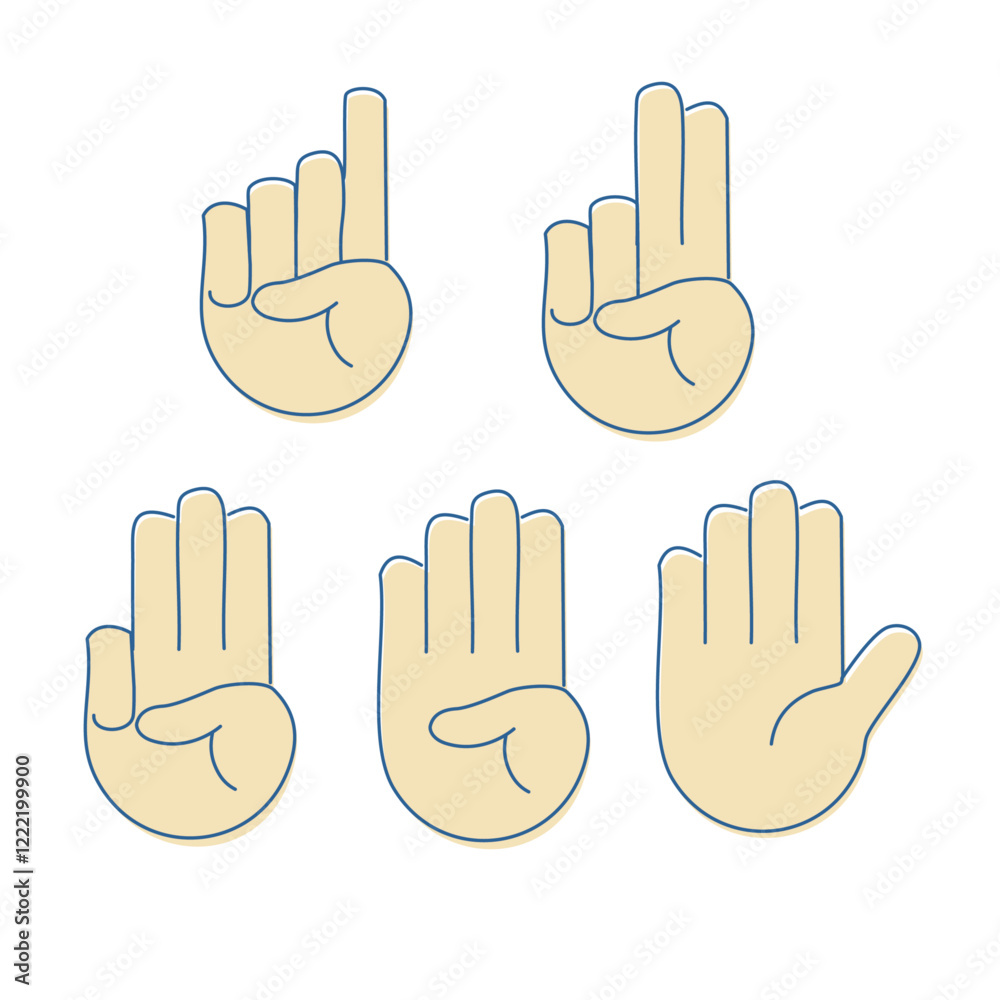 Obraz premium five fingers vector
