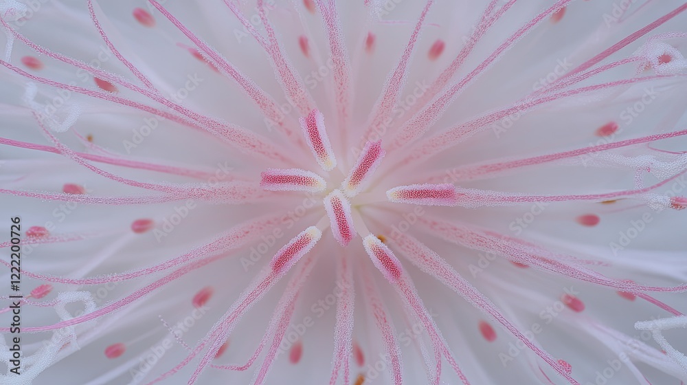 Obraz premium Close-Up of a Delicate Pink and White Flower with Intricate Petal Details and Soft Focus Background