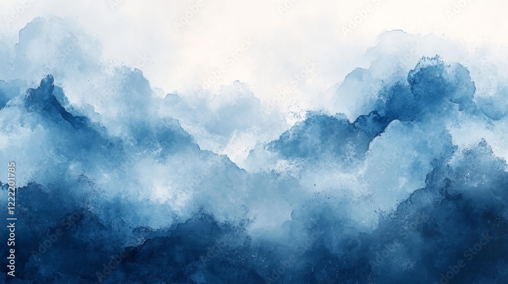 Abstract Waves in Soft Blue and White Gradients. Generative AI Abstract Waves in Soft Blue and White Gradients. Generative AI