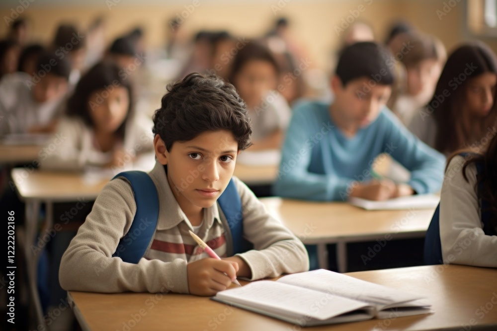 Kids taking notes in classroom student child intelligence. Kids taking notes in classroom student child intelligence.
