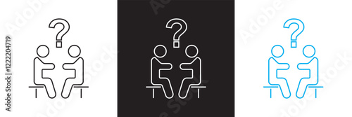 Set of  icons related to consulting.  Editable stroke. isolated on white and black background. vector illustration. EPS 10