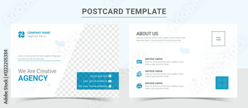 Corporate business or marketing agency postcard template design or amazing and modern eddm postcard design template layout. Vector postcard design.