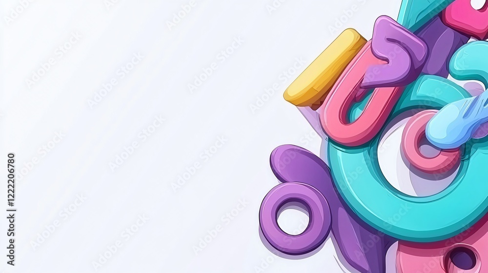 Fototapeta premium Abstract Colorful 3D Shapes Design Modern Pastel Background Creative Illustration