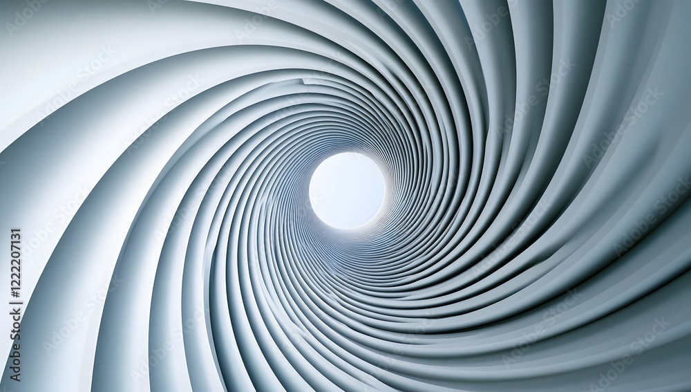 Obraz premium Abstract swirling tunnel with light at the end, creating a futuristic and technological feel.