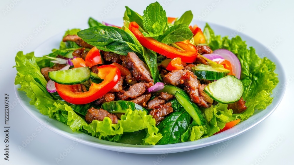 Delicious Beef Salad with Fresh Vegetables and Herbs Delicious Beef Salad with Fresh Vegetables and Herbs