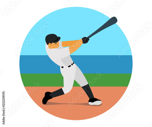 Baseball player hitting a home run.