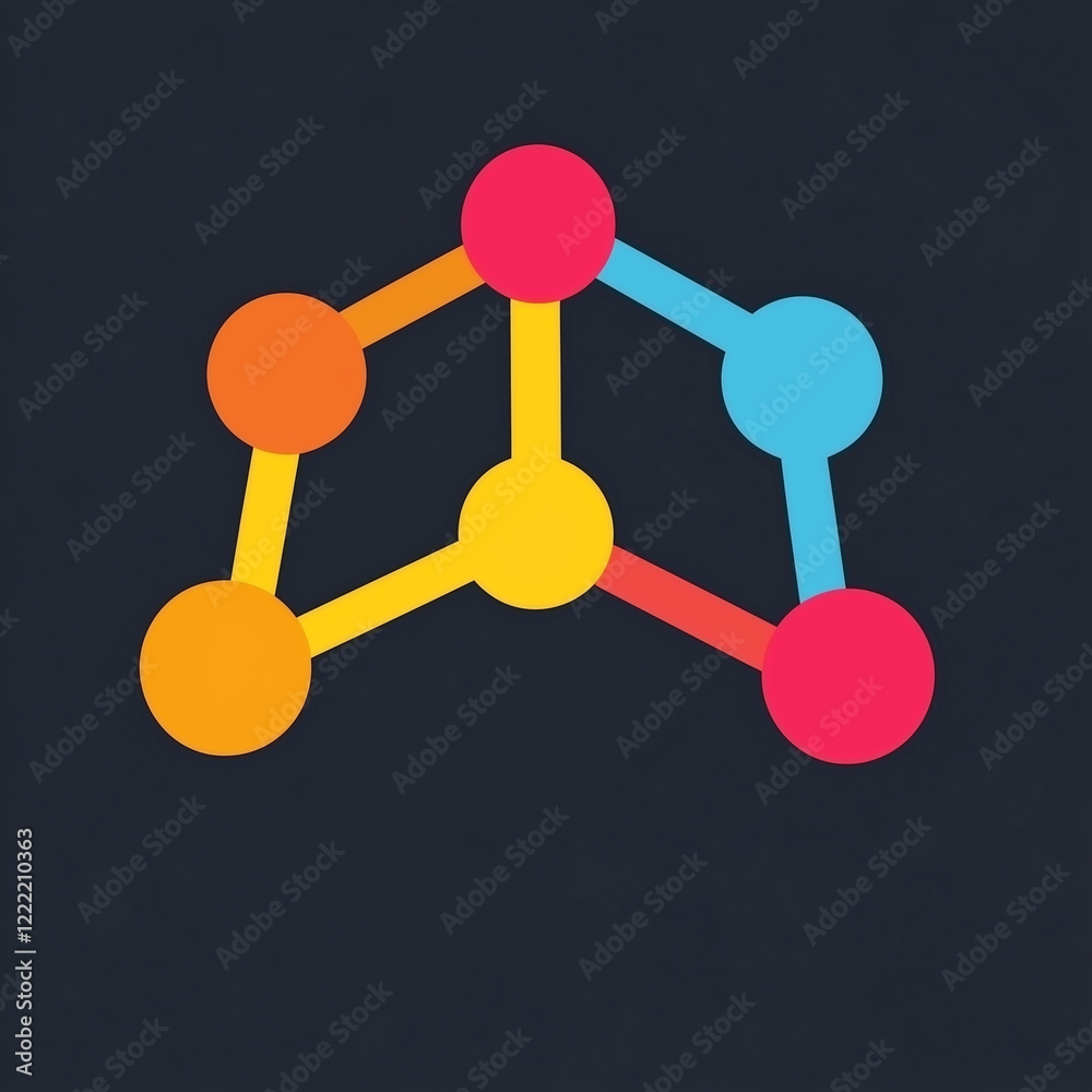 Colorful abstract geometric shapes on black background Colorful abstract geometric shapes on black background