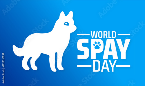 World spay day background banner or poster design template. observed every year in February. Holiday concept. Use to any Template, card, poster, placard, template.