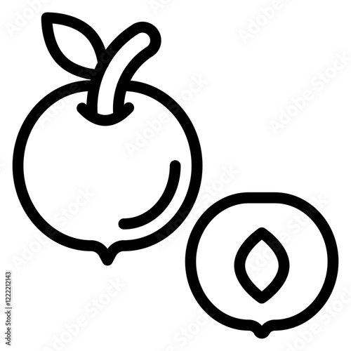Nectarine line icon