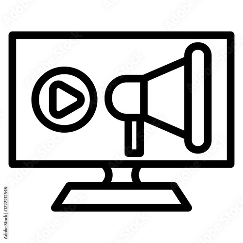Video Marketing line icon