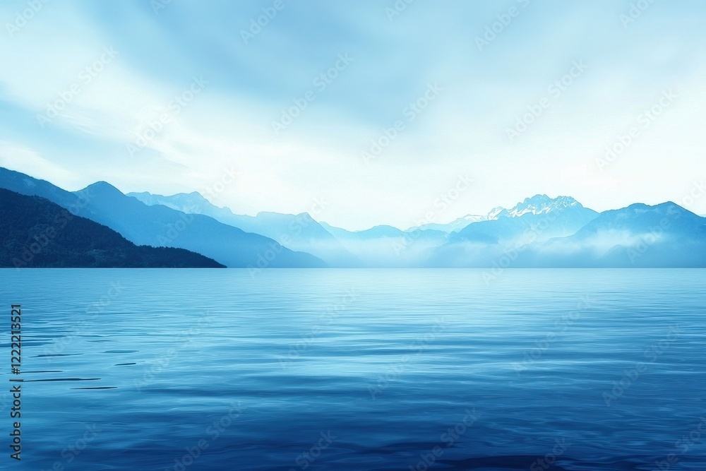 Mountain Lake Gradient: A mountain lake with water transitioning from clear near the shore to deep blue in the center. Mountain Lake Gradient: A mountain lake with water transitioning from clear near the shore to deep blue in the center.