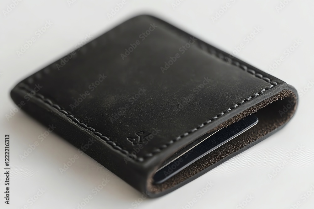 Black Leather Minimalist Wallet: Handcrafted, Rustic, and Stylish Black Leather Minimalist Wallet: Handcrafted, Rustic, and Stylish