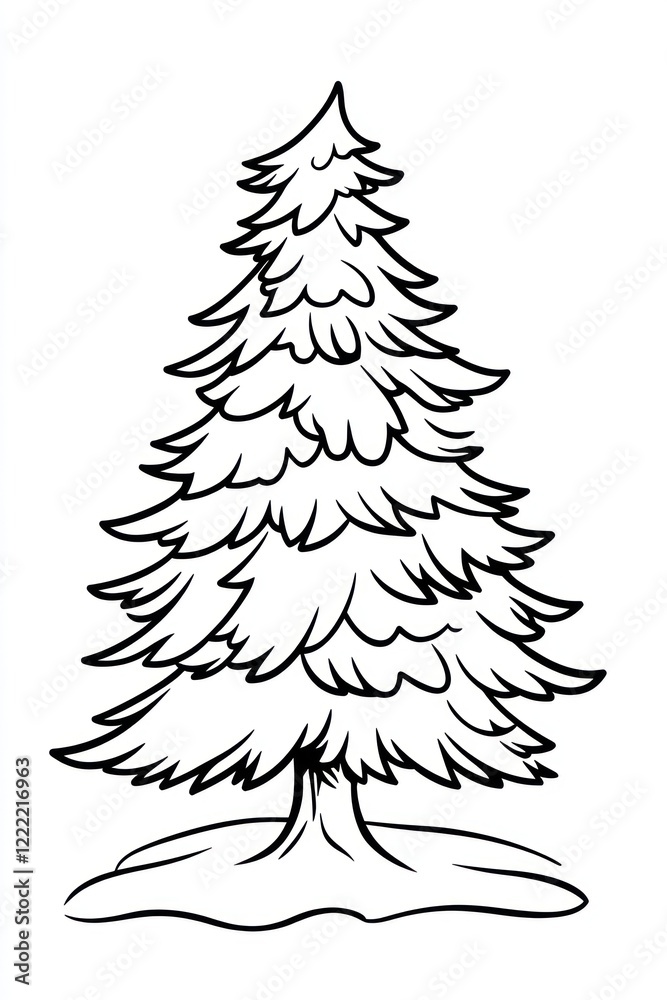 A simple line drawing of a Christmas tree. A simple line drawing of a Christmas tree.