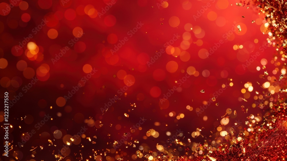 A vibrant background of red hues with shimmering golden bokeh effects, creating a festive and celebratory atmosphere. A vibrant background of red hues with shimmering golden bokeh effects, creating a festive and celebratory atmosphere.