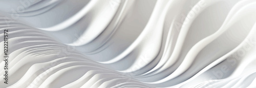 Wavy white abstract monochrome pattern. Vector illustration	