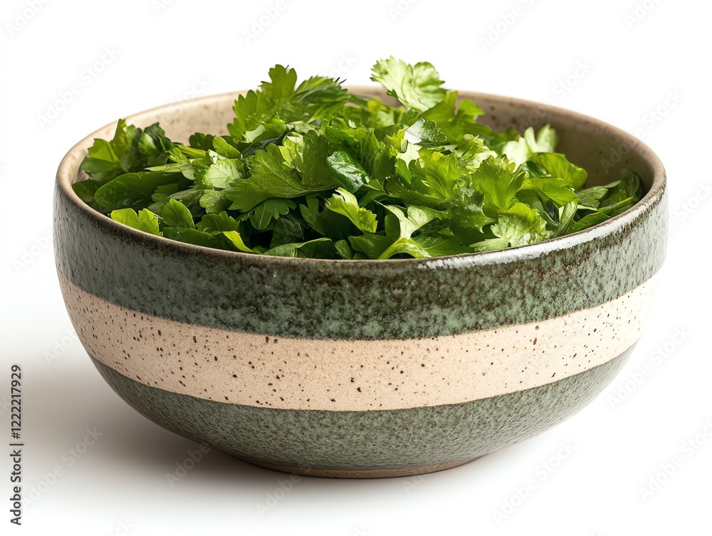 Fresh Parsley in Rustic Green Bowl: A Vibrant Culinary Still Life Fresh Parsley in Rustic Green Bowl: A Vibrant Culinary Still Life