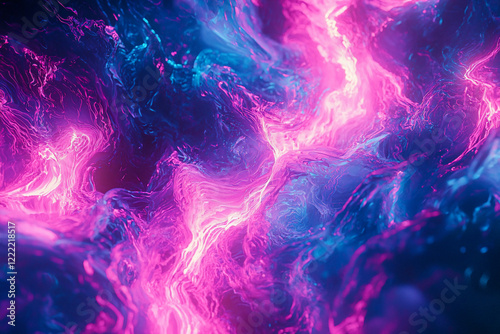 Wallpaper Mural Abstract vibrant swirling colors of pink and blue creating a cosmic atmosphere with glowing effects Torontodigital.ca
