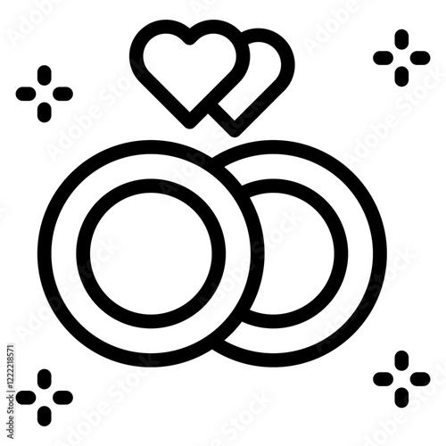 Wedding Rings line icon