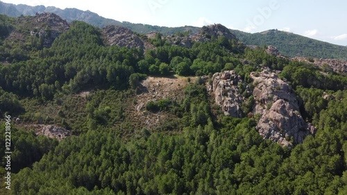 Corscia Calanques de Piana Mountain Road Drone Panorama Corscia France photo