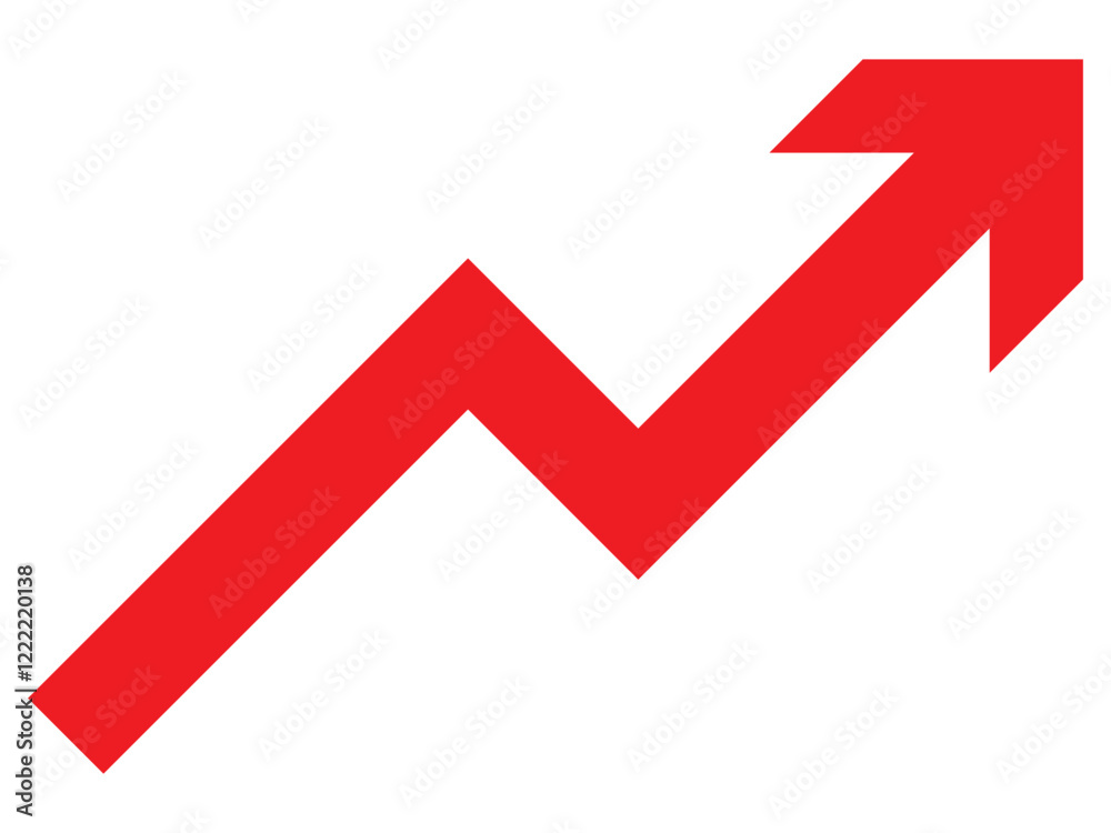 Graph going Up and Down sign with green and red arrows vector. Flat design vector illustration concept of sales bar chart symbol icon with arrow moving down and sales bar chart with arrow moving up Graph going Up and Down sign with green and red arrows vector. Flat design vector illustration concept of sales bar chart symbol icon with arrow moving down and sales bar chart with arrow moving up