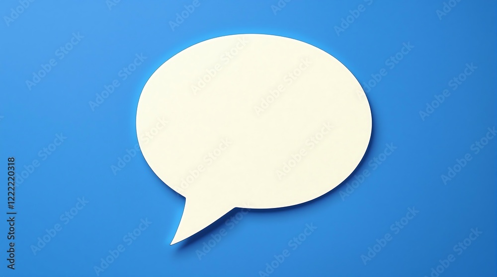 Blank Speech Bubble on Blue Background for Communication Concept. generator AI Blank Speech Bubble on Blue Background for Communication Concept. generator AI