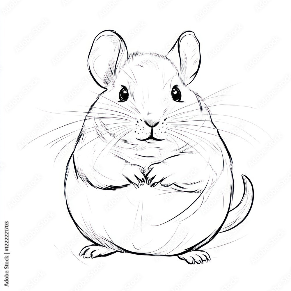A Sketch of a Plump Happy Chinchilla A Sketch of a Plump Happy Chinchilla
