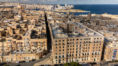 Aerial image in Malta during winter holidays.	
