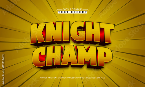 knight champ editable text effect with a power and hero text style