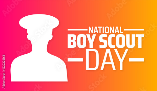 National Boy Scout Day background banner or poster design template. observed every year in February. Holiday concept. Use to any Template, card, poster, placard, template.