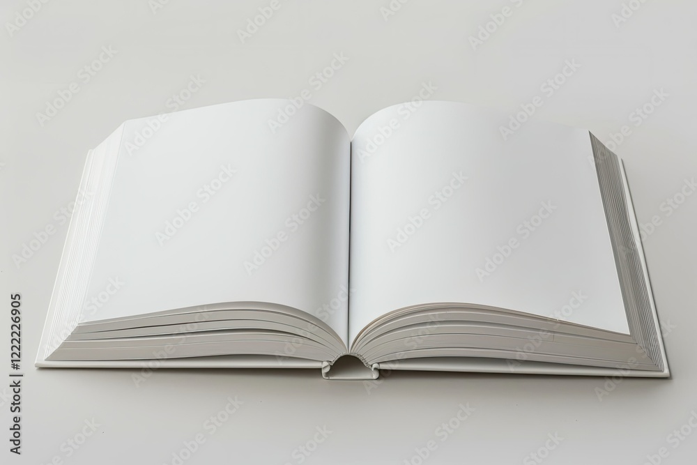 High Quality Visual of a White Book with Blank Pages