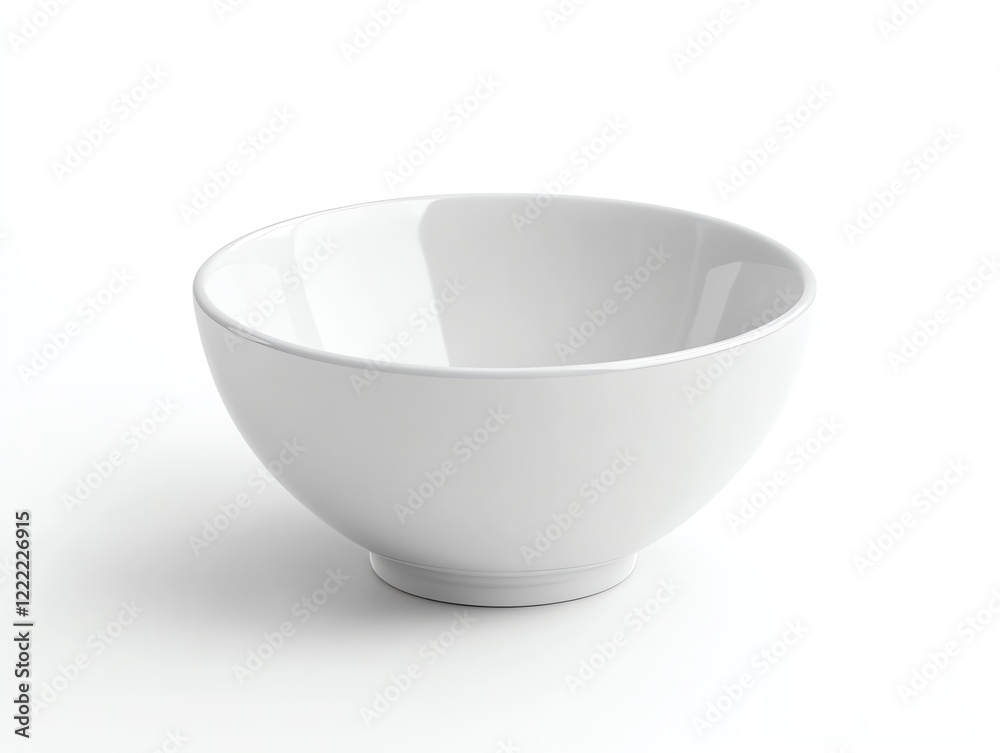 Simple White Porcelain Bowl: Minimalist Studio Photography Simple White Porcelain Bowl: Minimalist Studio Photography