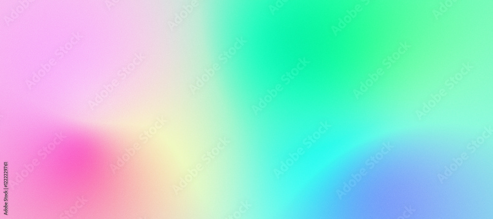 Obraz premium 밝고 깨끗한 느낌의 그라데이션 컬러 배경 미래지향적 부드러운 노이즈 홀로그램 플레어 빛 이미지 다채롭고 불규칙적인 패턴