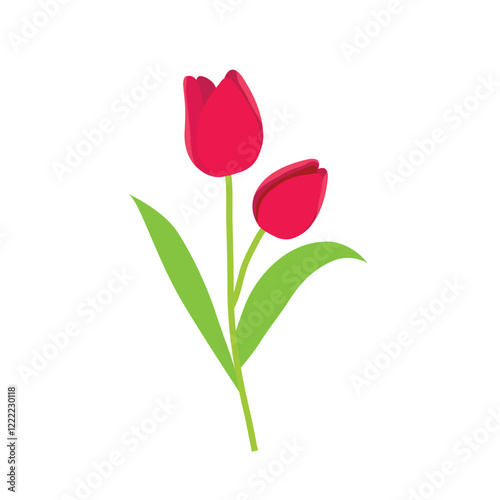 Beautiful tulip flower drawing art cartoon vector symbol design image