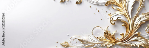 Luxury Elegant White Background with Subtle Gold Accents, Spacious Left Side for Content Placement, HD Ultra Realistic Design for Sophisticated and Stylish Branding