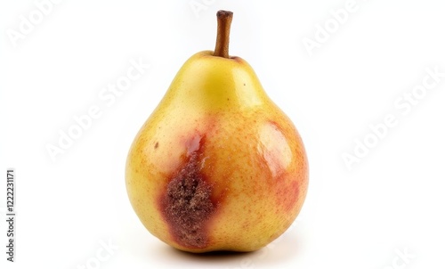 Ripe pear with a blemish photo