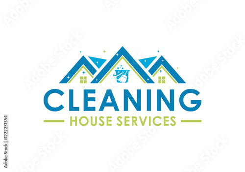 House cleaning service logo design template with wordmark style, house cleaning logo for hygienic home