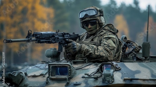 Soldier in Combat Vehicle