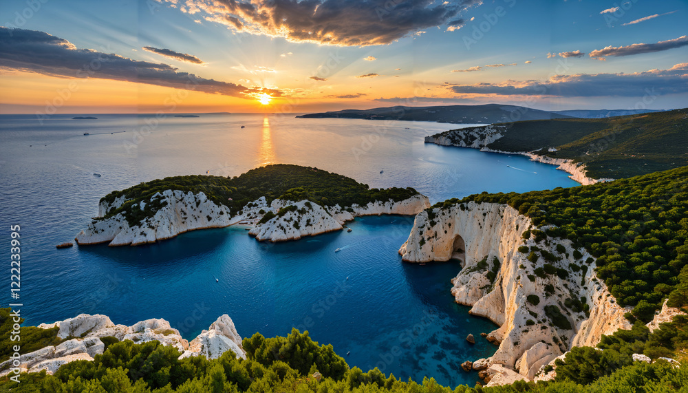 Stunning Sunset over Idyllic Coastline