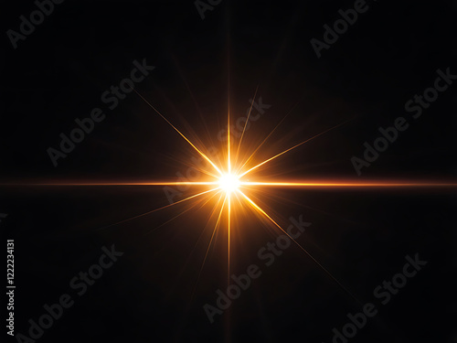 Flare light, effects sunlight, lens flare, light leaks, warm sun rays light effects, overlays or golden flare isolated on black background. effect, sunlight, ray, glow, bright, shine, sun. ai