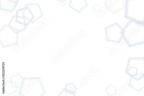 キラキラした五角形の青と緑の薄いフレームが周りを囲むフレーム