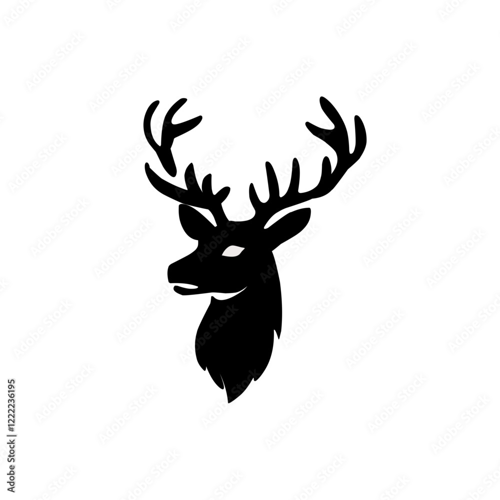 Naklejka premium Silhouettes of deer`s head