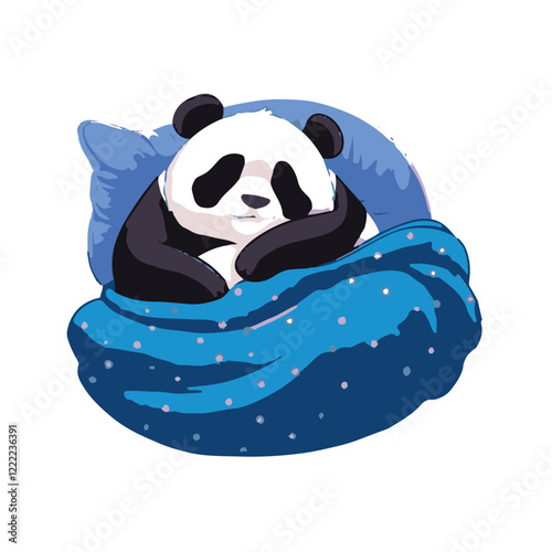 Goodnight Panda: Sweet and Peaceful Illustration of a Sleeping Panda Bear for Bedtime Stories and Baby Products

